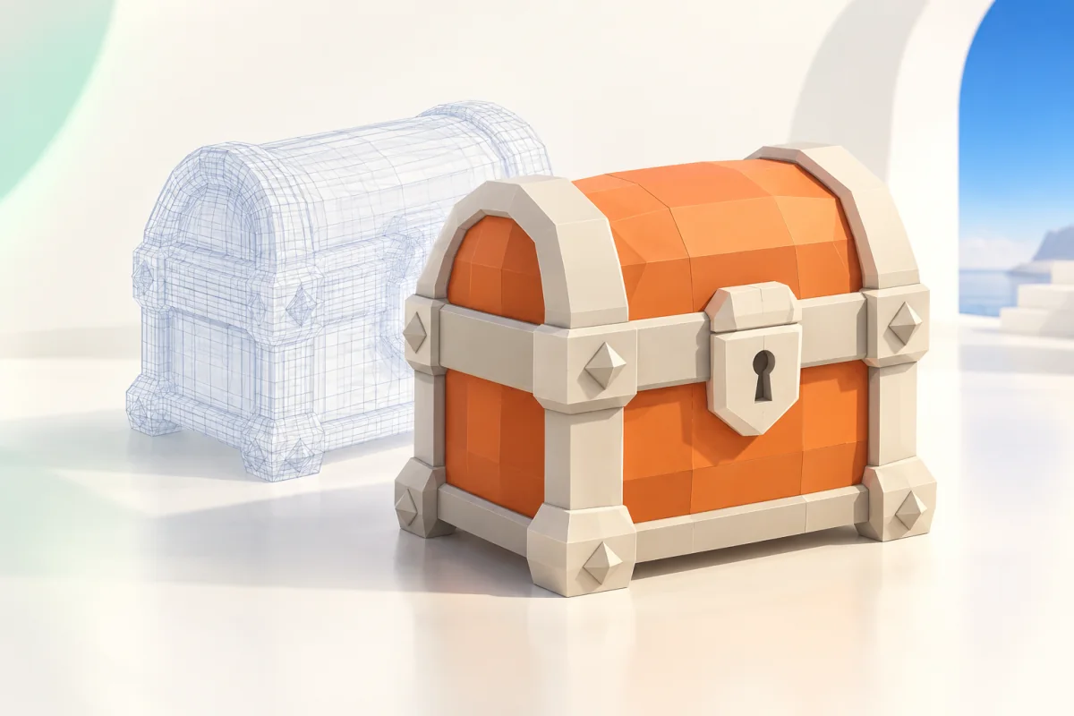 A dense 3D model rebuilt with clean topology